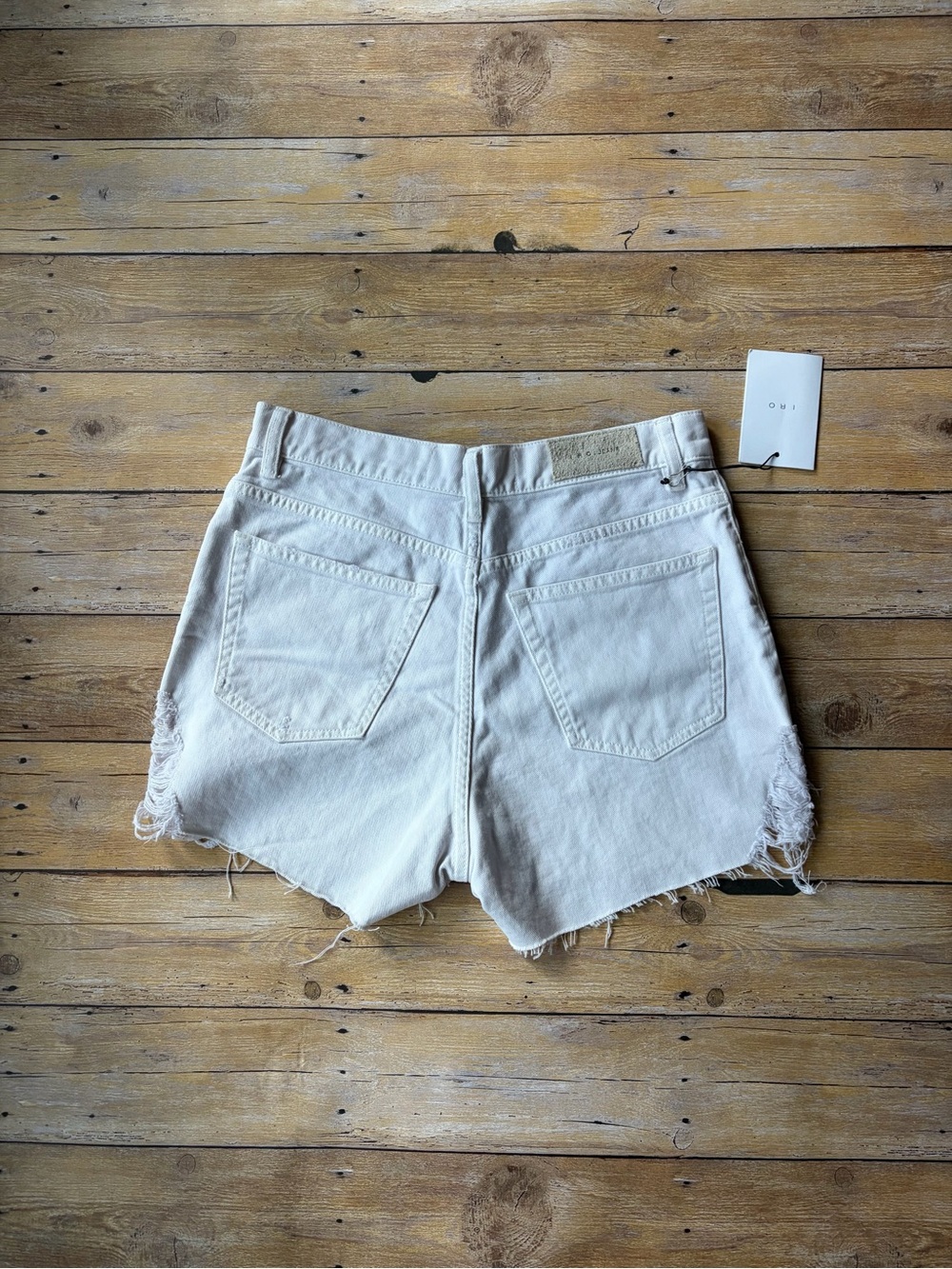 NWT IRO Distressed High Rise Denim Shorts-size 28 - Picture 2 of 8